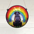 Rottweiler Rainbow Bridge Personalised Stained Glass Effect Suncatcher